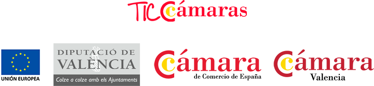 Tic Cámaras. Unión Europea. Diputació de Valencia. Cámara de Comercio de España. Cámara de Comercio de Valencia.